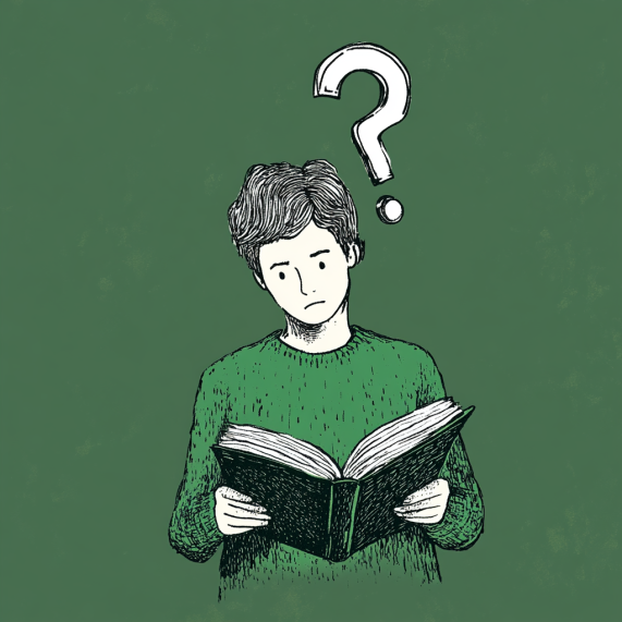 brayatan A hand drawn illustration of a person reading a bo afae d d aa cbad