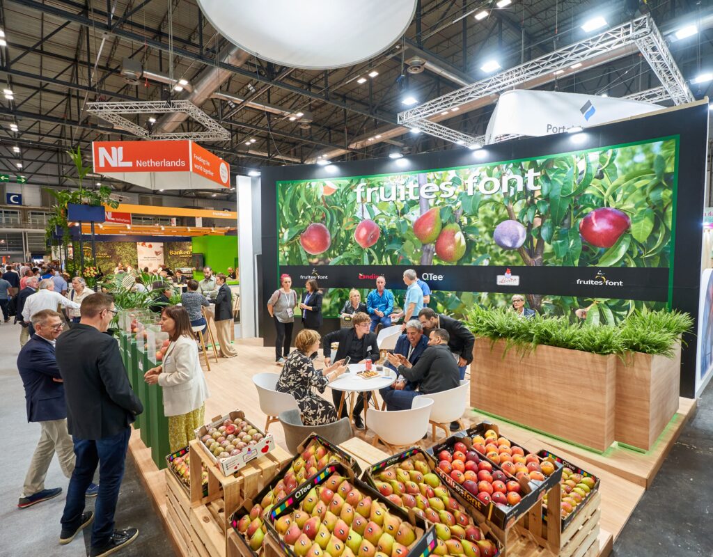 Decoración de Stands para feria gastrómica de fruites font - Fruit Attraction