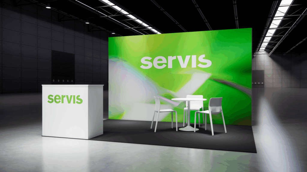 Stand para feria de una pared vista frontal