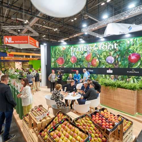 Decoración de Stands para feria gastrómica de fruites font - Fruit Attraction